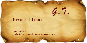 Grusz Timon névjegykártya